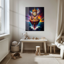 Surreal Chess Clock Glass Wall Art – Fantasy Dripping Island UV Print Decor-KAFCD196