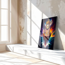 Surreal Chess Clock Glass Wall Art – Fantasy Dripping Island UV Print Decor-KAFCD196