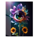 Psychedelic Eye Flower Glass Wall Art – Surreal Botanical Fantasy UV Print-KAFCD197
