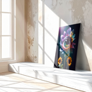 Psychedelic Eye Flower Glass Wall Art – Surreal Botanical Fantasy UV Print-KAFCD197