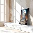Mystic Pyramid and Moon Glass Wall Art – Surreal Desert Camel Scene UV Print-KAFCD198