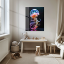 Dreamy Jellyfish Woman Glass Wall Art – Futuristic Ocean Fantasy UV Print-KAFCD199