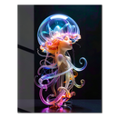 Dreamy Jellyfish Woman Glass Wall Art – Futuristic Ocean Fantasy UV Print-KAFCD199