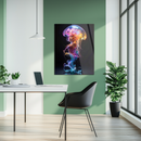 Ethereal Jellyfish Woman Glass Wall Art – Surreal Ocean Fantasy UV Print Panel-KAFCD200