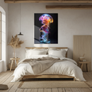 Ethereal Jellyfish Woman Glass Wall Art – Surreal Ocean Fantasy UV Print Panel-KAFCD200