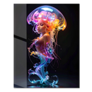 Ethereal Jellyfish Woman Glass Wall Art – Surreal Ocean Fantasy UV Print Panel-KAFCD200