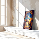Cosmic Mind Glass Wall Art – Surreal Portrait of Woman with Galaxy and Nature Fusion UV Print-KAFCD202