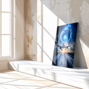 Epic Jet Takeoff Glass Wall Art – Plane Launch into Vortex Sky UV Print Decor-KAFCD205