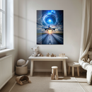 Epic Jet Takeoff Glass Wall Art – Plane Launch into Vortex Sky UV Print Decor-KAFCD205