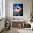 Supersonic Fighter Jet Glass Wall Art – Rocket Boost Takeoff UV Printed Panel-KAFCD207