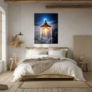 Supersonic Fighter Jet Glass Wall Art – Rocket Boost Takeoff UV Printed Panel-KAFCD207