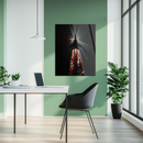 Night Jet Thruster Launch Glass Wall Art – Explosive Burnout UV Printed Aviation Decor-KAFCD208