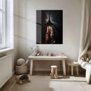 Night Jet Thruster Launch Glass Wall Art – Explosive Burnout UV Printed Aviation Decor-KAFCD208
