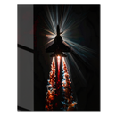Night Jet Thruster Launch Glass Wall Art – Explosive Burnout UV Printed Aviation Decor-KAFCD208