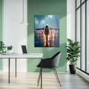 Female Fighter Pilot Glass Wall Art – Stormy Jet Runway UV Print Aviation Decor-KAFCD210