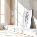 Floral Astronaut Glass Wall Art – Surreal Space & Nature UV Print for Modern Decor-KAFCD212