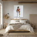 Floral Astronaut Glass Wall Art – Surreal Space & Nature UV Print for Modern Decor-KAFCD212
