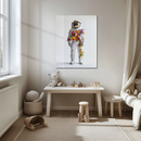 Floral Astronaut Glass Wall Art – Surreal Space & Nature UV Print for Modern Decor-KAFCD212