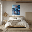 Candle Forest Woman Glass Wall Art – Surreal Winter Flame Scene UV Print for Dreamy Decor-KAFCD213