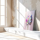 Floral Brain Art Glass Panel – Pastel Anatomical Mind & Flowers UV Print Decor-KAFCD218