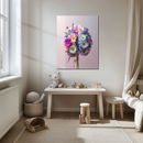 Floral Brain Art Glass Panel – Pastel Anatomical Mind & Flowers UV Print Decor-KAFCD218
