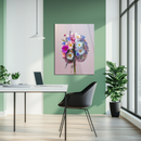 Floral Brain Art Glass Panel – Pastel Anatomical Mind & Flowers UV Print Decor-KAFCD218