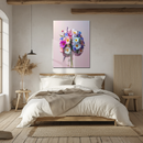 Floral Brain Art Glass Panel – Pastel Anatomical Mind & Flowers UV Print Decor-KAFCD218