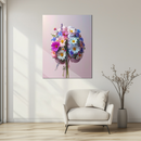 Floral Brain Art Glass Panel – Pastel Anatomical Mind & Flowers UV Print Decor-KAFCD218