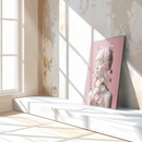 Floral Mind Girl Glass Art – Pink Brain & Daisies UV Print Feminine Wall Decor-KAFCD219
