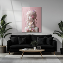 Floral Mind Girl Glass Art – Pink Brain & Daisies UV Print Feminine Wall Decor-KAFCD219