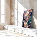 Futuristic Fighter Jet Glass Wall Art – Vibrant Jet Stream Over Ocean UV Printed Panel-KAFCD222