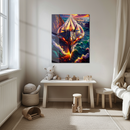 Futuristic Fighter Jet Glass Wall Art – Vibrant Jet Stream Over Ocean UV Printed Panel-KAFCD222