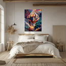 Futuristic Fighter Jet Glass Wall Art – Vibrant Jet Stream Over Ocean UV Printed Panel-KAFCD222