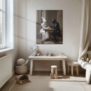Romantic Chess Duel Glass Wall Art – Gothic Knight vs Angelic Queen UV Print Panel-KAFCD224