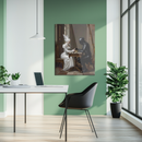 Romantic Chess Duel Glass Wall Art – Gothic Knight vs Angelic Queen UV Print Panel-KAFCD224