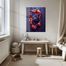 Luminous Panther Cat Glass Wall Art – Neon Breakthrough UV Print Panel-KAFCD225