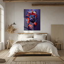 Luminous Panther Cat Glass Wall Art – Neon Breakthrough UV Print Panel-KAFCD225