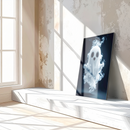 Cute Ghost Glass Wall Art – Playful Spirit with Smoke Effects UV Printed Panel-KAFCD226