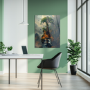 Nature Guitar Glass Wall Art – Acoustic Guitar with Trees and Waterfalls UV Printed Tempered Panel-KAFCD228