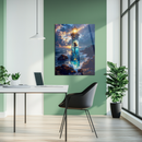 Magical Mermaid in Lighthouse UV Glass Wall Art – Fantasy Ocean Decor-KAFCD233
