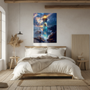 Magical Mermaid in Lighthouse UV Glass Wall Art – Fantasy Ocean Decor-KAFCD233