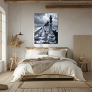 Ocean Chess Queens UV Glass Wall Art – Surreal Stormy Marble Board Fantasy Print-KAFCD241
