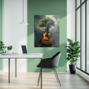 Nature Guitar Tree UV Glass Wall Art – Musical Roots and Forest Harmony Design Print-KAFCD242