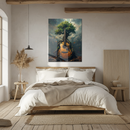 Nature Guitar Tree UV Glass Wall Art – Musical Roots and Forest Harmony Design Print-KAFCD242