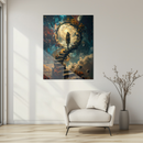 Stairway to the Cosmos UV Glass Wall Art – Surreal Fantasy Portal and Galaxy Print-KAFCD243