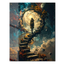Stairway to the Cosmos UV Glass Wall Art – Surreal Fantasy Portal and Galaxy Print-KAFCD243