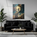 Stairway to the Cosmos UV Glass Wall Art – Surreal Fantasy Portal and Galaxy Print-KAFCD243