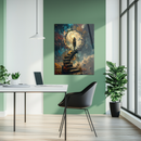 Stairway to the Cosmos UV Glass Wall Art – Surreal Fantasy Portal and Galaxy Print-KAFCD243
