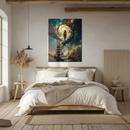 Stairway to the Cosmos UV Glass Wall Art – Surreal Fantasy Portal and Galaxy Print-KAFCD243