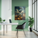 Time Portal Castle UV Glass Wall Art – Surreal Fantasy Hourglass Landscape Print-KAFCD244